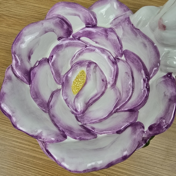 Ceramic Bunny with Attached Dish Vintage - Picture 7 of 15